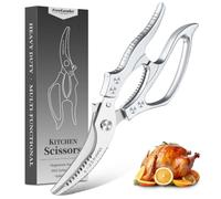 Freelander Ciseaux à Volaille Professionnels pour Poulet et Viande, Argent | Ciseaux de Cuisine Robustes en Acier Inoxydable pour Découper Poulet, Os et Viande, Lame Tranchante et Manche Ergonomique