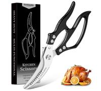 Freelander Ciseaux à Volaille Professionnels pour Poulet et Viande, Noir | Ciseaux de Cuisine Robustes en Acier Inoxydable pour Découper Poulet, Os et Viande, Lame Tranchante et Manche Ergonomique