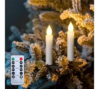 FREEPOWER Lot de 30 bougies LED sapin Noël câble 15 m télécommande minuterie scintillement blanc chaud intensité variable piles