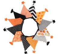 freesiom 3.2m Guirlande Fanion Bannière Banderole Décoration Mariage Champêtre Chic Boheme Triangle Vintage Coton Retro Suspendue DIY Cérémonie Boheme (Orange)