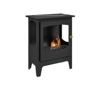 Freestanding ethanol fireplace 1.2-litre fuel tank 3 hours of indoor burn time black finish