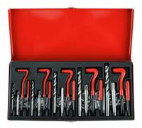 FreeTec 151pcs Kit Réparation Filetage, M5 M6 M8 M10 M12 Kit Helicoil, Coffret Réparation Filetage Helicoil avec Forets HSS Tarauds et Inserts Hélicoïdaux pour Bloc-cylindres et Carter d'Huile (Rouge)