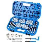 FreeTec 151pcs Kit Réparation Filetage, M5 M6 M8 M10 M12 Kit Helicoil, Coffret Réparation Filetage Helicoil avec Forets HSS Tarauds et Inserts pour Aluminium Bloc-cylindres et Carter d'Huile (Bleu)