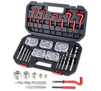 FreeTec 151pcs Kit Réparation Filetage, M5 M6 M8 M10 M12 Kit Helicoil, Coffret Réparation Filetage Helicoil avec Forets HSS Tarauds et Inserts pour Aluminium Bloc-cylindres et Carter d'Huile