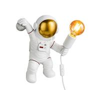 FREEUP Applique Murale Enfant Astronaute, Prise et Interrupteur | E27 Lampe Murale avec 1,5 m Câble, Deco Design Spatial Pour Chambre Arçon Ou Fille, Blanc