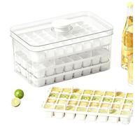 Freezer Ice Bin With Lid - 3-Tier Press-Type Icy Mold Maker, 96-Grid Cube