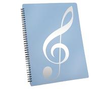Frefgikty Classeur pour partitions, capacité de 60 pages, support pour partitions, format A4, inscriptible et amovible (bleu) , facile à utiliser