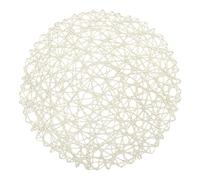 Frefgikty Lot de 12 sets de table ronds tressés en fibre de papier naturel 38,1 cm (blanc)