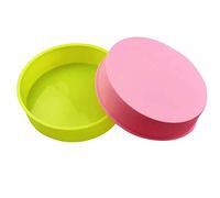 Frefgikty Lot de 2 moules à gâteau ronds en silicone de 20,3 cm antiadhésifs pour chocolat/pain, plat à cake