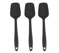 Frefgikty Lot de 3 spatules de cuisine en silicone noir résistant aux hautes températures