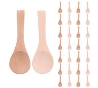 Frefgikty Lot de 30 petites cuillères en bois pour condiments, sel, assaisonnement, , café, thé, sucre