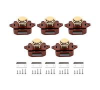 Frefgikty Lot de 5 boutons poussoirs sans clé pour camping-car, caravane, bateau, armoire de maison, marron doré