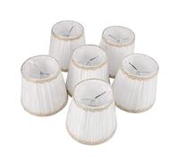 Frefgikty Lot de 6 abat-jours pour lustre, uniquement pour ampoules bougies, abat-jour à clipser, blanc
