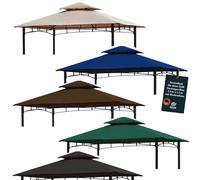 Freigarten.de Toit de rechange pour barbecue pavillon 2,4 m x 1,5 m sable antique imperméable matériau: panama PVC souple 370 g/m² extra résistant modèle 11 (bleu marine)