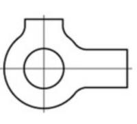 Frein décrou équerre à 2 ailerons 6.4 mm 12.5 mm acier étamé par galvanisation 100 pc(s) TOOLCRAFT 107461