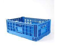 FRENAL Caisse Pliante 600x400x220 mm, 39 L Bac Plastique Norme Europe Bleu | Caisse Rabattable Norme Europe, Gain de Place, Ventilation Optimale pour Stockage, Transport, Logistique et Agriculture