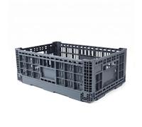 FRENAL Caisse Pliante 600x400x220 mm, 39 L Bac Plastique Norme Europe Gris | Caisse Rabattable Norme Europe, Gain de Place, Ventilation Optimale pour Stockage, Transport, Logistique et Agriculture