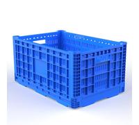 FRENAL Caisse Pliante 600x400x300 mm, 56 L Bac Plastique Norme Europe Bleu | Caisse Rabattable Norme Europe, Gain de Place, Ventilation Optimale pour Stockage, Transport, Logistique et Agriculture