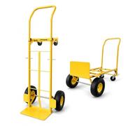 FRENAL Diable Transformable 2 en 1, Chariot Plateforme en Acier 250/150 kg | Mode vertical 250 kg et plateforme 150 kg, roues PU Ø250 mm, 2 roulettes pivotantes, châssis soudé, QDHTHT4014