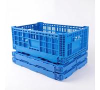 FRENAL Lot de 3 Caisses Pliantes 600x400x220 mm, 39 L Norme Europe Bleu | Bacs Gerbables Rabattables Norme Europe, Économie d'Espace, Idéal pour Transport, Stockage, Agriculture et Distribution