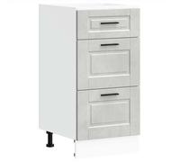 @FRENCH Buffet De Cuisine Rangement - TOP VENTES - Armoire de cuisine Porto gris béton - Bois d'ingénierie - Armoire de Cuisine
