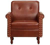 @FRENCH Chaise cabriolet - Fauteuil TV individuel - TOP VENTES - marron cuir véritable 4641955