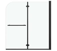 @FRENCH Haute qualité] Luxueux Cabine de douche Cloison de Baignoire - pliable 2 panneaux ESG 120x140cm Noir 330070