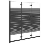 @FRENCH Haute qualité] Luxueux Cabine de douche Cloison de Baignoire - pliable 3 panneaux 130x130cm ESG Noir 416808