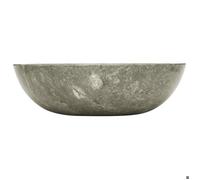 @FRENCH Lavabo Gris Ø40 x 12cm Marbre - Lavabo à poser Vasque | Lavabo design simple 75209
