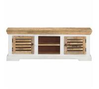 @FRENCH Meuble de rangement - TOP VENTES - Meuble TV 110x30x40cm Bois massif de manguier 9988506
