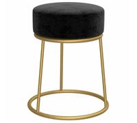 @FRENCH Tabouret Coiffeuse salon - TOP VENTES - Tabouret rond Noir Velours 9599939