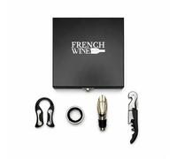 French Wine & Co - Tire-Bouchon Sommelier de Luxe | Coffret Cadeau Élégant | Acier Inoxydable & Bois Noble | Accessoire Vin Haut de Gamme pour Amateur de Vin & Sommelier | Ouvre-Bouteille