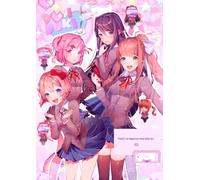 Frenchiart Tableau Métallique Aimanté 30 x 42 cm Doki Doki Literature Club | 2 Aimants Inclus, Sans Perçage, Personnalisable, Affichage Photos, Facile à Installer