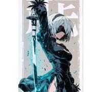 Frenchiart Tableau Métallique Aimanté 30 x 42 cm NieR: Automata | 2 Aimants Inclus, Sans Perçage, Personnalisable, Affichage Photos, Facile à Installer