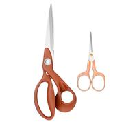 Frepxzlk Lot de 2 ciseaux de couture robustes de 25,4 cm + ciseaux de couture de 12,7 cm, ciseaux de couture pour modification, couture, coupe de tissu, vêtements
