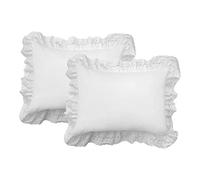 Fresh Ideas Lot de 2 taies d'oreiller à œillets, Coton, Blanc, Standard
