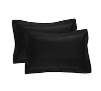 FRESH IDEAS Lot de 2 taies d'oreiller sur Mesure en Popeline, Standard, Noir, modèle : FRE20102BLAC07