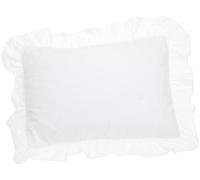 Fresh Ideas Volants Popeline Sham Lot de 2, Coton mélangé, Blanc, Standard