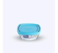 Freshbox - Boite de conservation carrée couvercle bleu 30cl