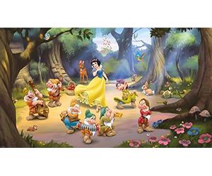 Fresque Murale Adhésive Géante Disney Princesse Blanche Neige et les 7 Nains