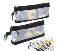 FRETONBA Petite Trousse a Outils Portables 2 Pièces,Petitesse, Étanchéité | Sac en Tissu Oxford pour Rangement d'Outils, Sac Zippé Transparent avec Crochet, Idéal pour Plombiers et Électriciens