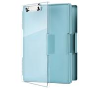 FRETONBA Porte-Bloc A4 avec Compartiment de Rangement (Vert) | en Plastique avec étagère, Porte-Papier léger, Porte-Bloc Portable avec Compartiment, idéal pour l'école, le Bureau