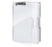 FRETONBA Porte-bloc A4 compartiment de rangement, Gris Clair | étagère en plastique portable, pour l'école, l'industrie et le bureau