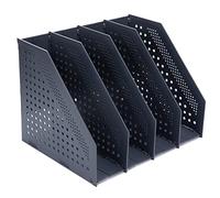 FRETONBA Porte-revues Pliable, Porte Revue Bureau avec 4 Compartiments | Classeurs à Revues de Grande Capacité, Rangement Papier Vertical A4 ET PLUS, Gris Foncé