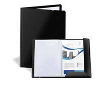 FRETONBA Porte Vue A4, Protège-documents A4 avec 30 Classeur Pochette | Transparente, Pochette Elastique à Rabat, Porte Document, Livre d'affichage pour Certificati, Spartiti Musicali e Menu,Noir