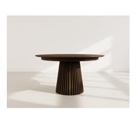 Freya - table à manger ronde extensible - 6 à 10 personnes - Marron