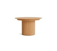 Freya - table à manger ronde extensible avec rangements - effet bois - 4 à 8 personnes - Bois