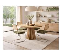 Lisa design – Table à manger ronde Freya – Marron