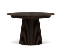 Freya - table à manger ronde extensible - effet bois foncé - 4 à 8 personnes - Marron