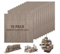 Freyeeti Lot de 10 Contreplaqué, 300x300x3mm Contreplaqué Noyer | Plaques multiplex de qualité supérieure,Planche en Bois Bricolage,pour Modélisme Artisanat en Bois Découpe Laser Pyrogravure